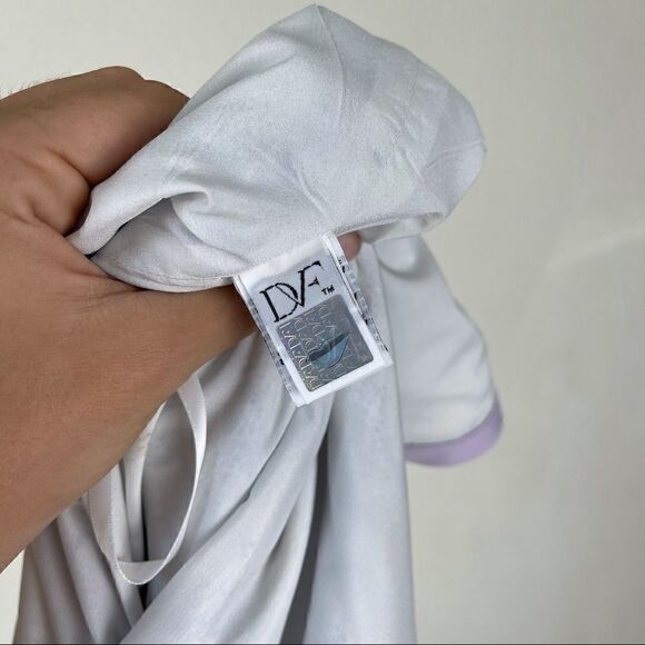 Diane Von Furstenberg Sequin Party Tie Dye Purple Tank Top Work Blouse Sz 4 - Picture 5 of 10